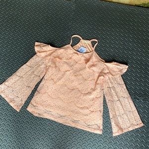 NWT - Ultra Flirt Lace Cold Shoulder Top